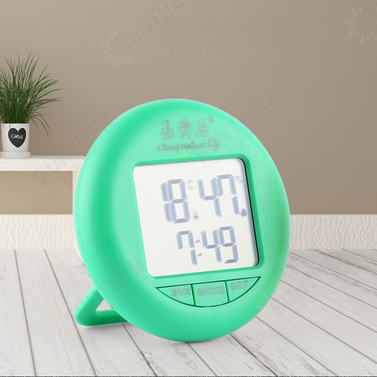 YSJ-1819 Electronic Thermometer Hygrometer Digital Display Temperature Humidity Thermometer Hygrometer Round Household Electronic Alarm Clock