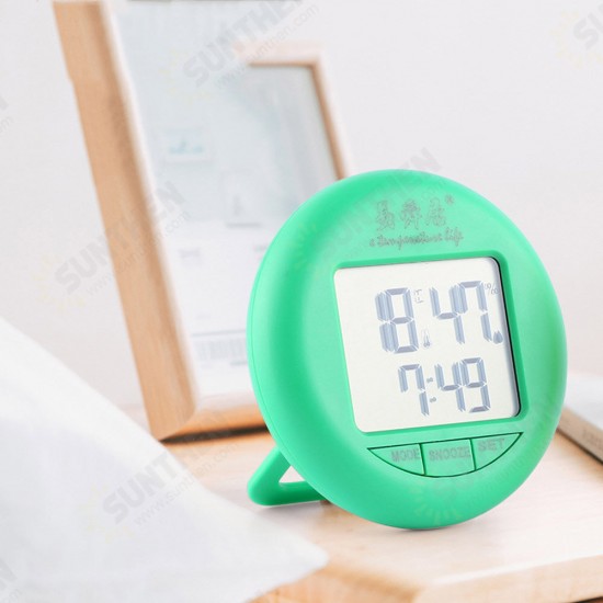 YSJ-1819 Electronic Thermometer Hygrometer Digital Display Temperature Humidity Thermometer Hygrometer Round Household Electronic Alarm Clock