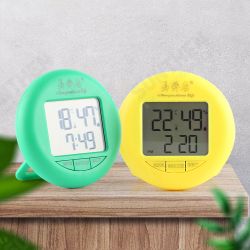 YSJ-1819 Electronic Thermometer Hygrometer Digital Display Temperature Humidity Thermometer Hygrometer Round Household Electronic Alarm Clock