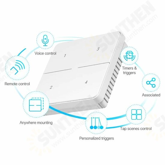 SR3 Smart 4-Key Button Switch Wireless Works With Alexa, Google Home, IFTTT Need S3 Hub SR3 Smart 4-Key Button Switch Wireless Works With Alexa, Google Home, IFTTT Need S3 Hub