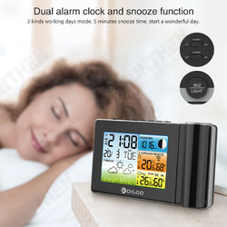 Weather Station with Projection Clock Digital Table Alarm Clock Time Projector Color Thermometer Hygrometer Forecast Comfort Wireless Sensor Weather Station with Projection Clock Digital Table Alarm Clock Time Projector Color Thermometer Hygrometer Forecast Comfort Wireless Sensor