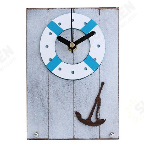 European Mediterranean Style Clock Table Desktop Clock Wood For Gift Room Decor