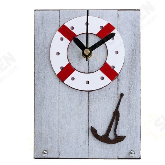 European Mediterranean Style Clock Table Desktop Clock Wood For Gift Room Decor