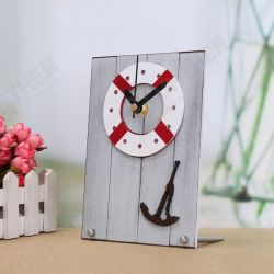 European Mediterranean Style Clock Table Desktop Clock Wood For Gift Room Decor European Mediterranean Style Clock Table Desktop Clock Wood For Gift Room Decor