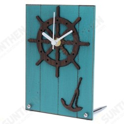 European Mediterranean Style Desktop Clock Wood For Gift Room Decor European Mediterranean Style Desktop Clock Wood For Gift Room Decor