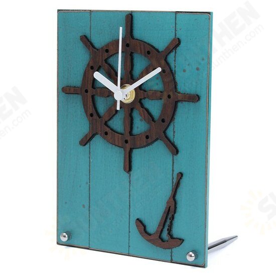 European Mediterranean Style Desktop Clock Wood For Gift Room Decor European Mediterranean Style Desktop Clock Wood For Gift Room Decor