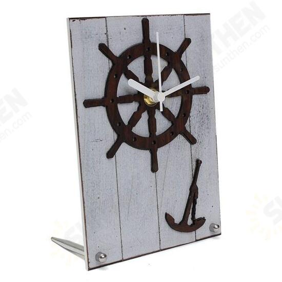 European Mediterranean Style Desktop Clock Wood For Gift Room Decor European Mediterranean Style Desktop Clock Wood For Gift Room Decor