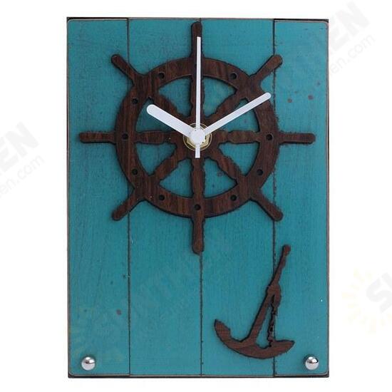 European Mediterranean Style Desktop Clock Wood For Gift Room Decor European Mediterranean Style Desktop Clock Wood For Gift Room Decor