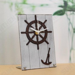 European Mediterranean Style Desktop Clock Wood For Gift Room Decor European Mediterranean Style Desktop Clock Wood For Gift Room Decor