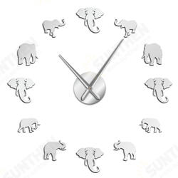 Jungle Animals Elephant DIY Large Wall Clock Home Decor Modern Design Mirror Effect Giant Frameless Elephants DIY Clock Watch Jungle Animals Elephant DIY Large Wall Clock Home Decor Modern Design Mirror Effect Giant Frameless Elephants DIY Clock Watch