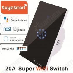 Tuya 20A Smart WIFI Touch Wall Switch Panel EU Standard Remote Control Works with Amazon Alexa Google Home Tuya 20A Smart WIFI Touch Wall Switch Panel EU Standard Remote Control Works with Amazon Alexa Google Home