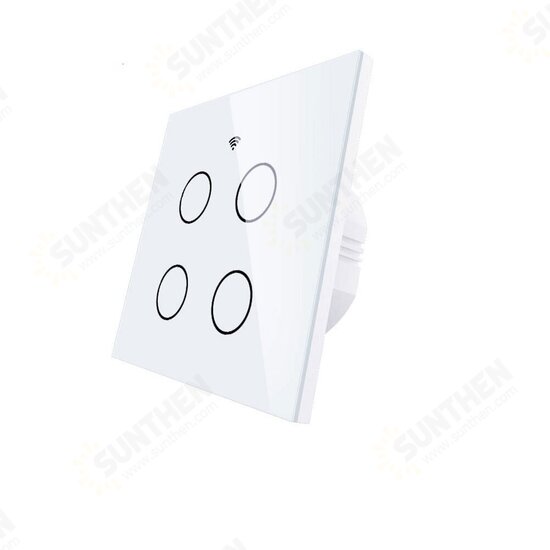 4 Gang WiFi Smart Glass Panel Switch Smart Life/Tuya App Multi-Control Voice Control Works with Alexa Google