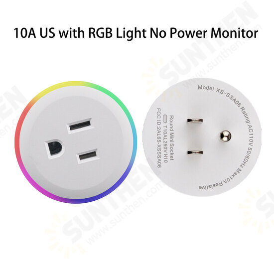 WiFi Smart Plug Wireless RGB Power Socket Smart Life/Tuya App Wireless Remote Control Work with Alexa Google Home