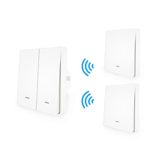 WiFi Smart Push Button Switch RF433 Wall Panel Transmitter Kit Smart life Tuya App Remote Control Works with Alexa Google Home