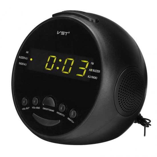 Multifunctional LED Digital Display Alarm Clock DC 5V AM/FM Dual Channel 0.6inch LED Clock Radio Alarm Clock Desktop Table Clock