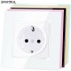 YB-B2006 Type 86 16A Wall Socket European Standard Household Glass Panel Power Socket