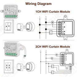 Tuya Smart Wifi Curtain Switch Module 3A Support 1/2 Gang Electric Motor for Roller Blinds Shutters APP Remote Control Compatible with Amazon Alexa & Google Home Tuya Smart Wifi Curtain Switch Module 3A Support 1/2 Gang Electric Motor for Roller Blinds Shutters APP Remote Control Compatible with Amazon Alexa & Google Home