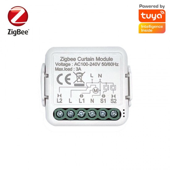 Tuya ZB Smart Curtain On-off Module APP Remote Control Timing Switch Compatible with Amazon Alexa /Google Home