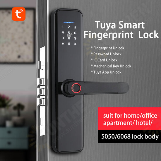 WF-007B-PRO Tuya Bluetooth Smart Fingerprint Electronic Lock Indoor Password Office Door Lock for Hotel Home