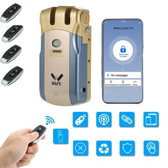 WF-010 Wifi Tuya APP Smart Lock Wireless Electronic Door Lock Phone Control Invisible Lock Remote Control Indoor Touch Locks