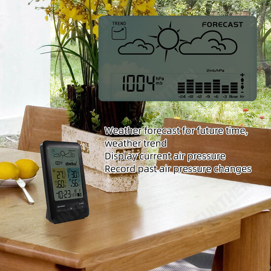 Wireless IR Weather Station Digital Thermometer Hygrometer Meter 24H Air Pressure Monitor Barometer Weather Forecast Alarm Clock