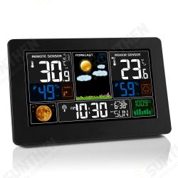 Wireless Weather Station Clock Digital Indoor Temperature Humidity Meter Moon Phase Radio Signal Dispaly Barometer Weather Forecast Multifunctional Alarm Wall Clock Wireless Weather Station Clock Digital Indoor Temperature Humidity Meter Moon Phase Radio Signal Dispaly Barometer Weather Forecast Multifunctional Alarm Wall Clock
