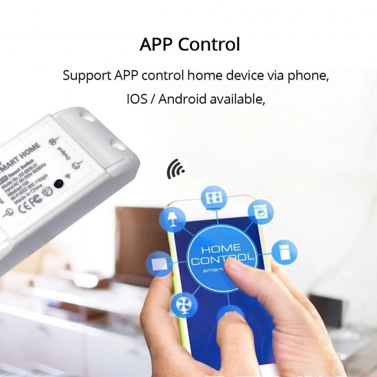 Smart Home Wifi Switch Voice Control by Alexa Siri DIY Modules Timer Control On and Off Suit for Bulb Fan TV Etc.