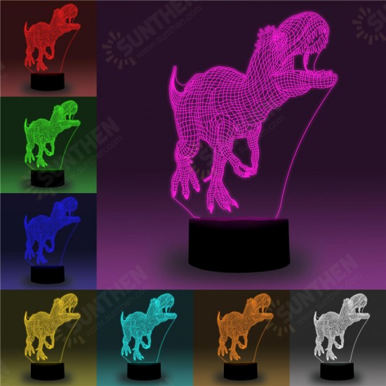 3D LED Illusion Dinosaur/Flamingo/Car/Plane/Opera House/Statue of Liberty Shape USB 7 Color Table Night Light Lamp APP Control Child Gift