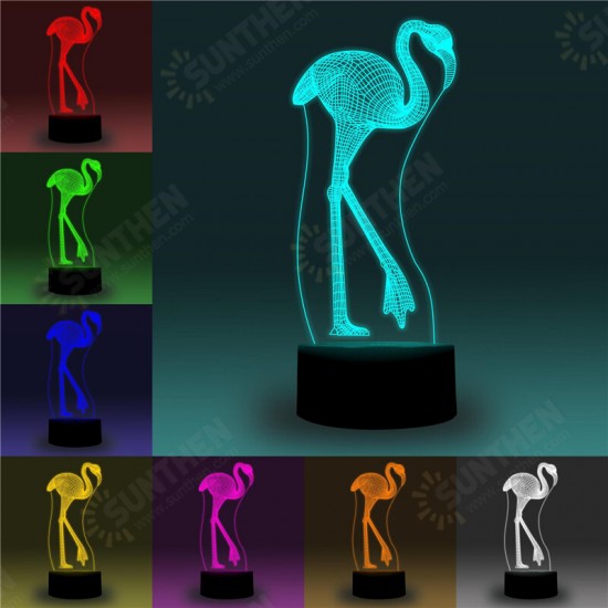 3D LED Illusion Dinosaur/Flamingo/Car/Plane/Opera House/Statue of Liberty Shape USB 7 Color Table Night Light Lamp APP Control Child Gift