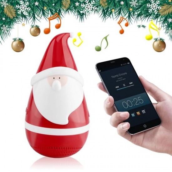 Christmas Gift Mini Santa Claus Tumbler bluetooth Wireless Speaker Touch Sensor for Kid
