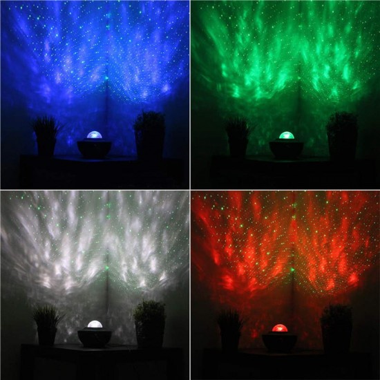 Multicolor Rotating LED Projector Lamp Star Night Light Music bluetooth with Remote Controller