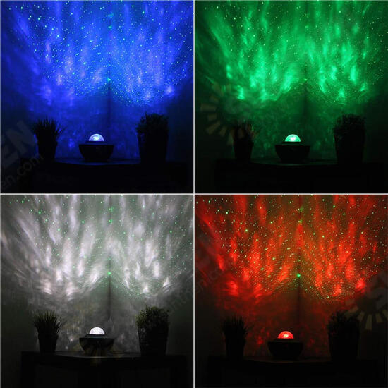 Multicolor Rotating LED Projector Lamp Star Night Light Music bluetooth with Remote Controller