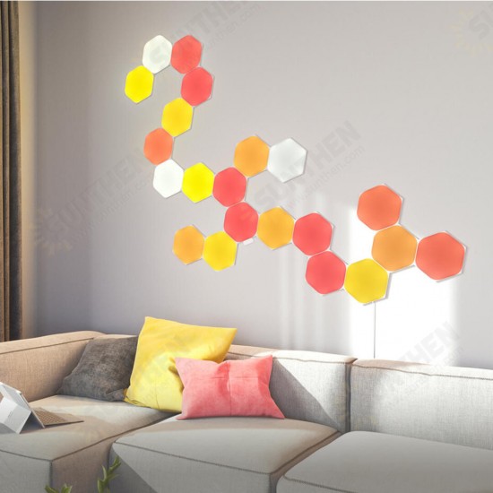 Shapes Hexagons Wifi Smart LED Light Kit DIY Night Lamp Touch Voice APP Control 16 Million Color work with Homekit Alexa Google Home