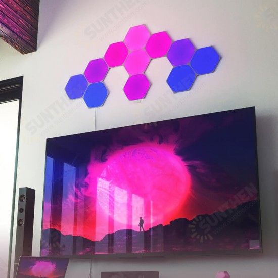 Shapes Hexagons Wifi Smart LED Light Kit DIY Night Lamp Touch Voice APP Control 16 Million Color work with Homekit Alexa Google Home