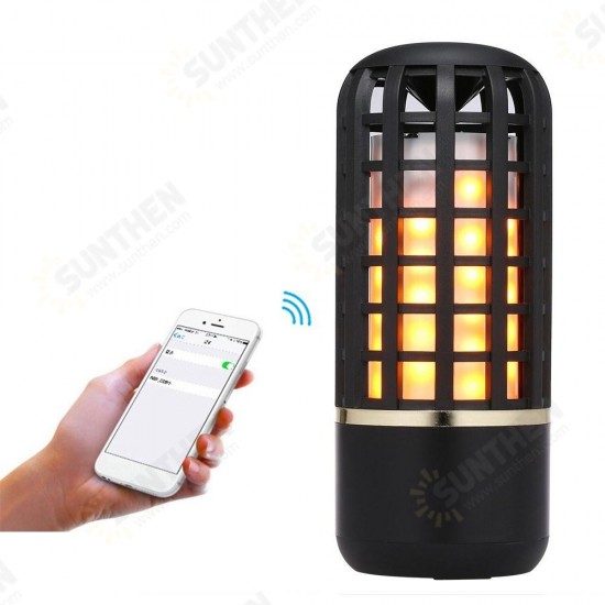 Portable Wireless bluetooth Stereo Speaker Rechargeable Flame Effect Night Light for Indoor Outdoor