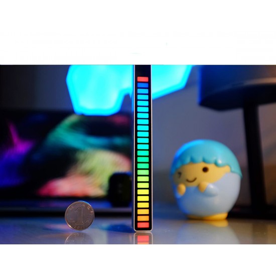 Voice-activated Pickup Ambient Light Car with USB Desktop RGB Pollution Spectrum Rhythm Screen Hanging Light Atmosphere Game Light