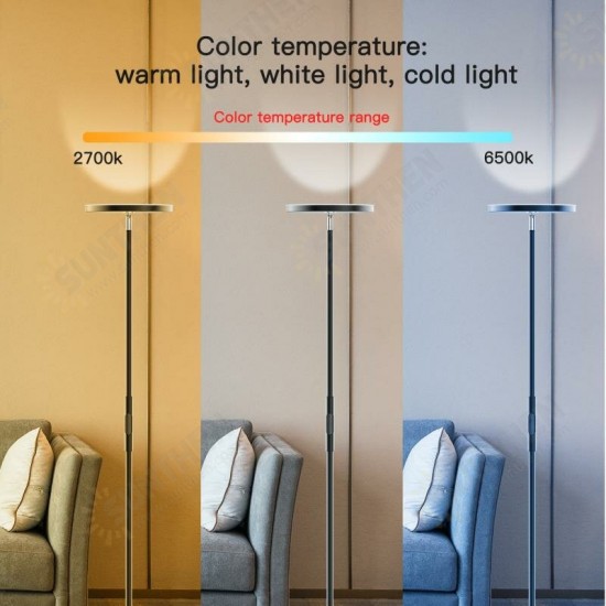 AC100-240V 24W Smart Wifi RGB+CCT 2000LM Floor Lamp Dimmable APP Voice Control Works with Google Home Alexa