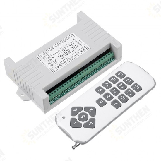 12V 24V 18 Channels High Power Wireless Remote Control Switch Board with Shell with Remote Controller