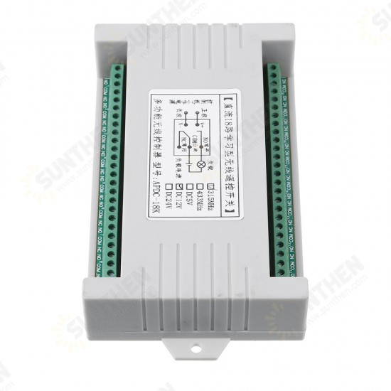 12V 24V 18 Channels High Power Wireless Remote Control Switch Board with Shell with Remote Controller