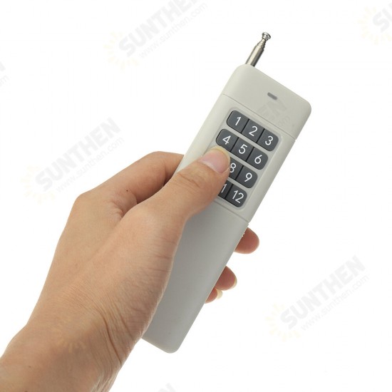 12V-24V 220V 12-way 10A Industrial-grade High-power Wireless Switch Learning Code Switch with 12-key Remote Controller