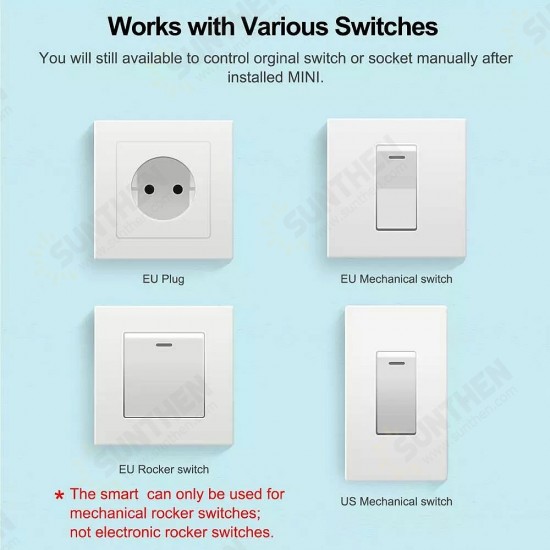 16A Mini Smart Wifi DIY Switch Support 2 Way Control Smart Home Automation Module Work with Alexa Google Home Smart Life App