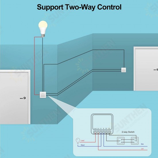 16A Mini Smart Wifi DIY Switch Support 2 Way Control Smart Home Automation Module Work with Alexa Google Home Smart Life App