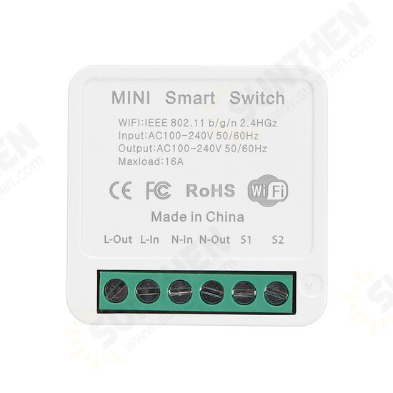 16A Mini Smart Wifi DIY Switch Support 2 Way Control Smart Home Automation Module Work with Alexa Google Home Smart Life App