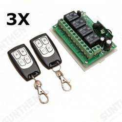 3Pcs 12V 4CH Channel 315Mhz Wireless Remote Control Switch With 2 Transimitter 3Pcs 12V 4CH Channel 315Mhz Wireless Remote Control Switch With 2 Transimitter