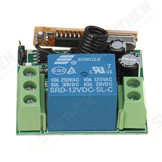 433Mhz DC12V 1CH Wireless Remote Control Switch Relay Receiver Module + 2 RF Transmitter