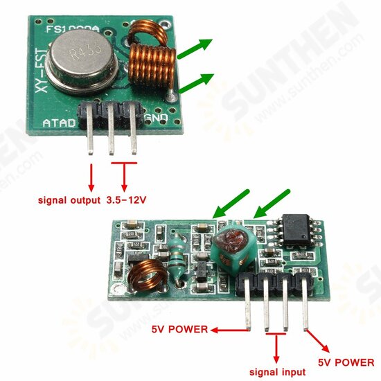 433Mhz Wireless Receiver Module RF Transmitter Kit For ARM MCU