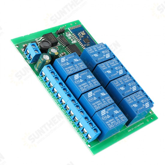 8 Channel Android Phone bluetooth Remote Control Relay Switch Module for Smart Home LED Lighting System DC 12V