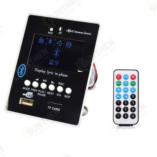 9V 12V LED Lyric Display Bluetooth Audio MP3 Decoder Board Bluetooth Receiver Module Decoding USB SD WAV WMA AUX FM 9V 12V LED Lyric Display Bluetooth Audio MP3 Decoder Board Bluetooth Receiver Module Decoding USB SD WAV WMA AUX FM