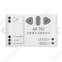 AC220V Two-way Remote Control Switch Projection Screen Controller Motor Forward and Reverse Up and Down Stop Wireless Switch AC220V Two-way Remote Control Switch Projection Screen Controller Motor Forward and Reverse Up and Down Stop Wireless Switch