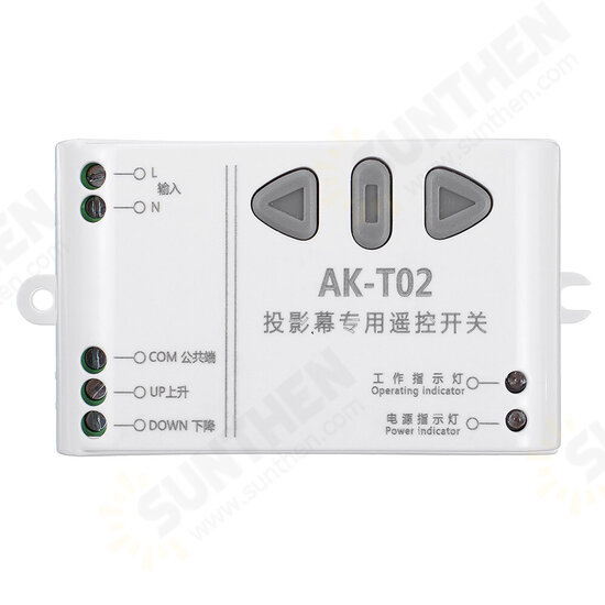 AC220V Two-way Remote Control Switch Projection Screen Controller Motor Forward and Reverse Up and Down Stop Wireless Switch AC220V Two-way Remote Control Switch Projection Screen Controller Motor Forward and Reverse Up and Down Stop Wireless Switch